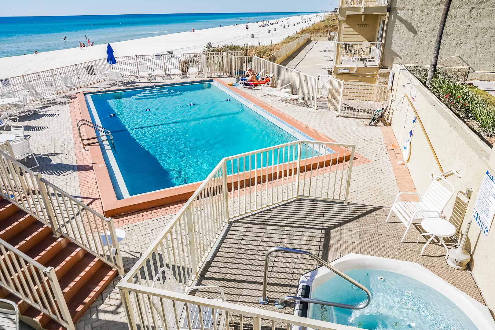A crisp pool at VRI's Panama City Resort & Club in Florida.
